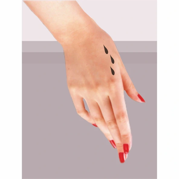 Damlalar Tattoo Geçici Dövme Şablonları Kına Kalıpları - Resim 2