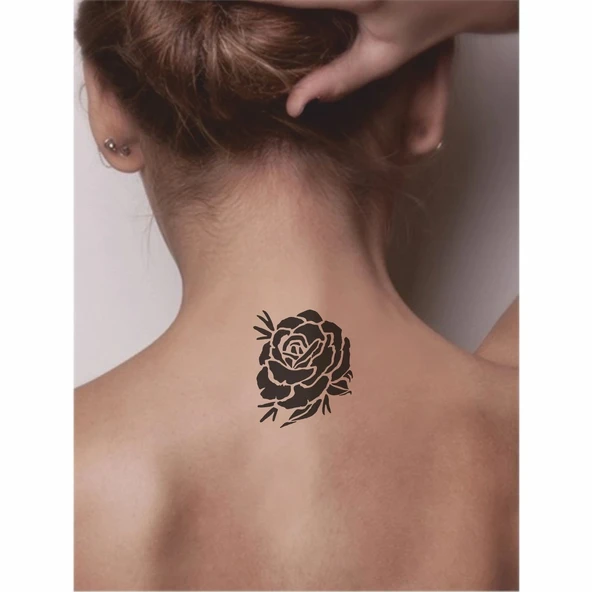 İyimser Bir Gül Açtı! Tattoo Geçici Dövme Şablonları Kına Kalıpları - Resim 2