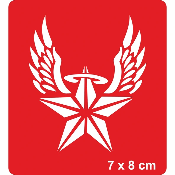 Kanatlı Hareli Yıldız Tattoo Geçici Dövme Şablonları Kına Kalıpları ürün görseli 1