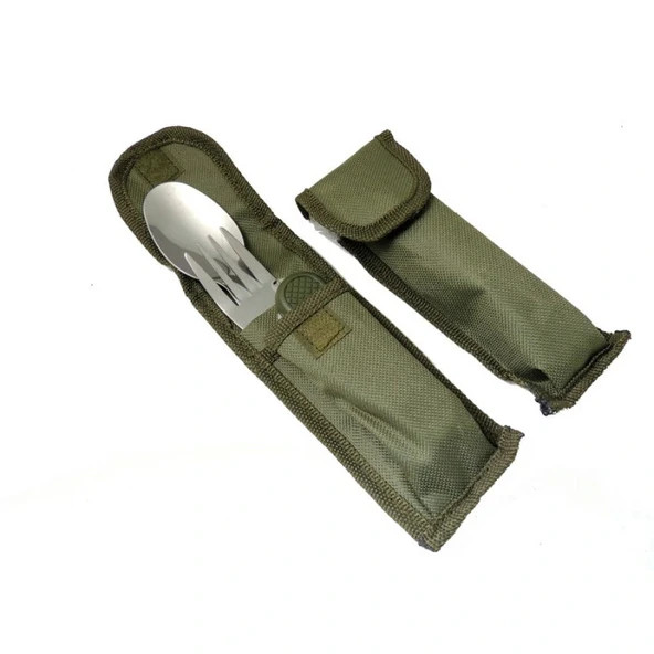 Kamp Çakısı Haki Çatal Kaşık Bıçak SW-399 14 CM - Resim 3