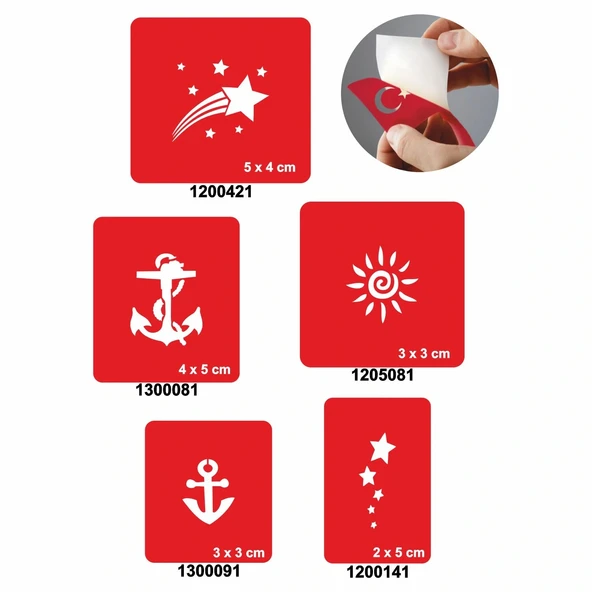 Gökyüzü Herkesindir 5'li Set Geçici Dövme Kına Şablonu ürün görseli 1