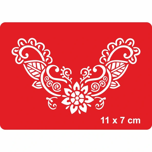 Dantel Motifi 258 Tattoo Geçici Dövme Şablonları Kına Kalıpları ürün görseli 1