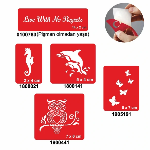 Dalda Baykuş 5'li Set Geçici Dövme Kına Şablonu ürün görseli 1