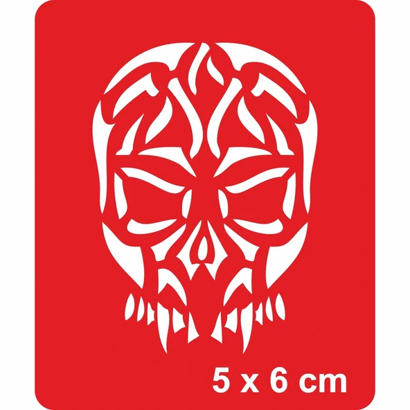 Biyonik Kuru Kafa Tattoo Geçici Dövme Şablonları Kına Kalıpları ürün görseli 1