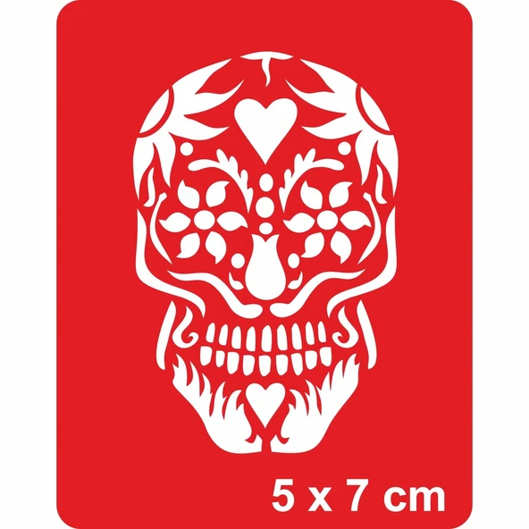 Çiçek Bahçesinde İskelet Tattoo Geçici Dövme Şablonları Kına Kalıpları ürün görseli 1