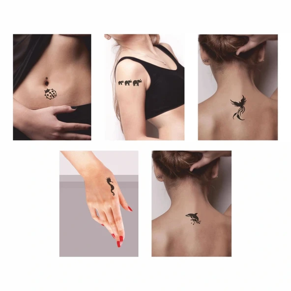 Denizler Aşkına 5'li Set Geçici Dövme Kına Şablonu - Resim 2