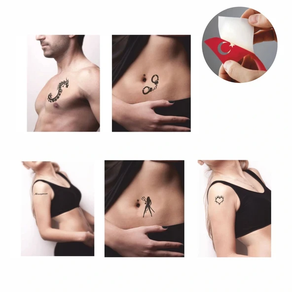 Herşeyimsin 5'li Set Geçici Dövme Kına Şablonu - Resim 2