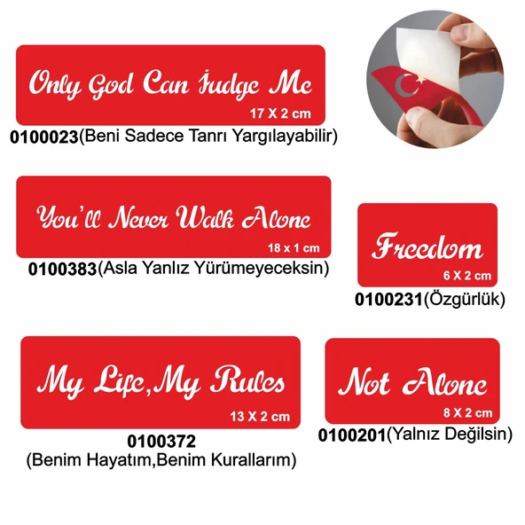 Süper Sloganlar 5'li Set Geçici Dövme Kına Şablonu ürün görseli 1