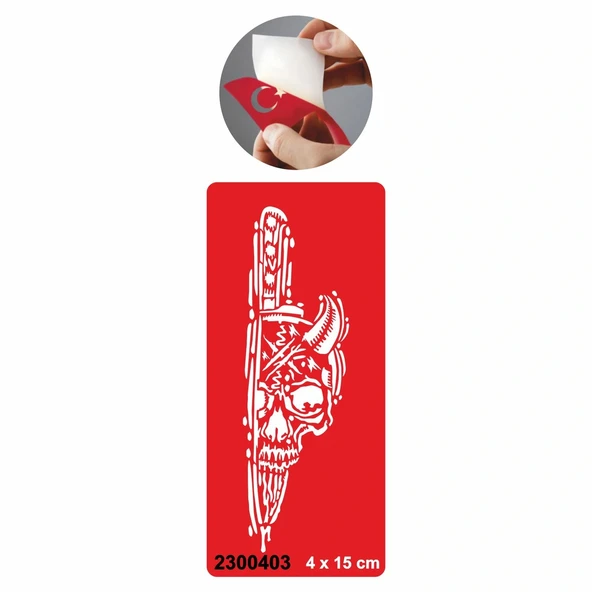 Ölüm Günü İskelet Kuru Kafa  Tattoo Geçici Dövme Şablonları Kına Kalıpları ürün görseli 1