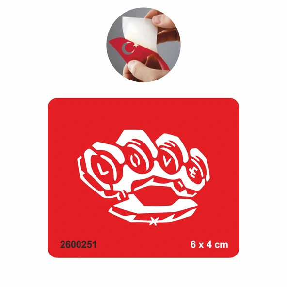 Aşkın Yumruğu Muşta  Tattoo Geçici Dövme Şablonları Kına Kalıpları ürün görseli 1