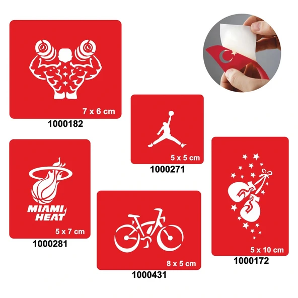 Dünya Sporları 5'li Set Geçici Dövme Kına Şablonu ürün görseli 1