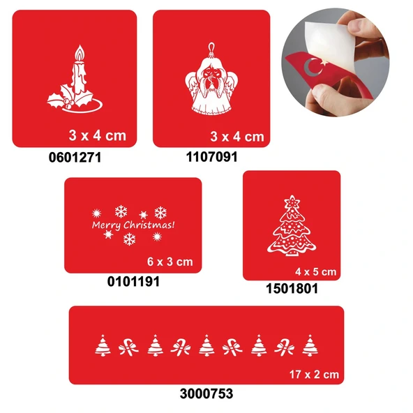 Süslü Çam Ağacı 5'li Set Geçici Dövme Kına Şablonu ürün görseli 1