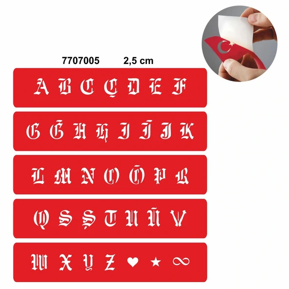 Büyük Boy Gotik Harf Şablonu Tüm Harfler ürün görseli 1