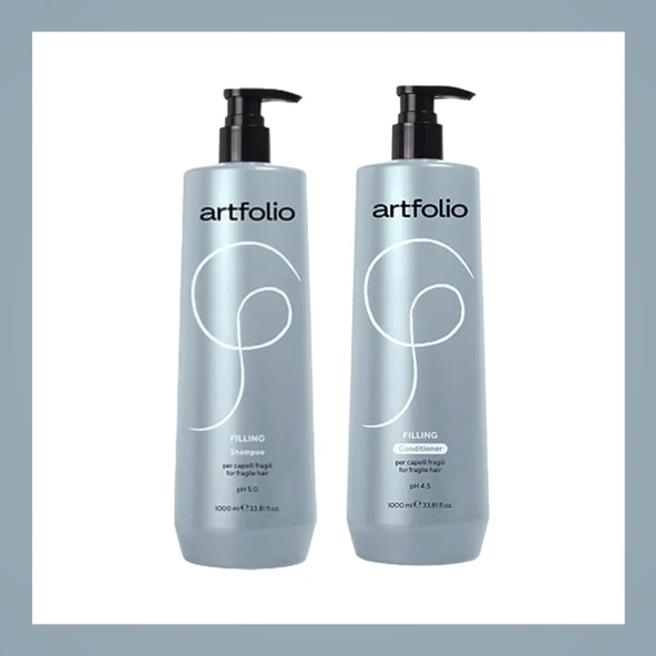 Artfolio Kırılgan Saçlar İçin Dolgunlaştırıcı Şampuan 1L & Saç kremi 1L Set ürün görseli