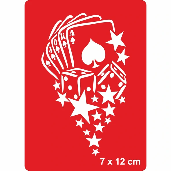 Yıldızlı İskambil Zar  Tattoo Geçici Dövme Şablonları Kına Kalıpları ürün görseli 1