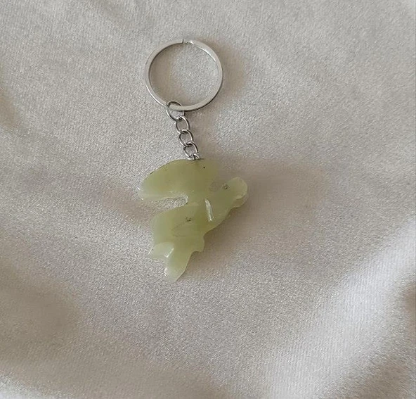 Anahtarlık Tavşan Oniks Doğal Taş Çanta Cüzdan Süsü - 2