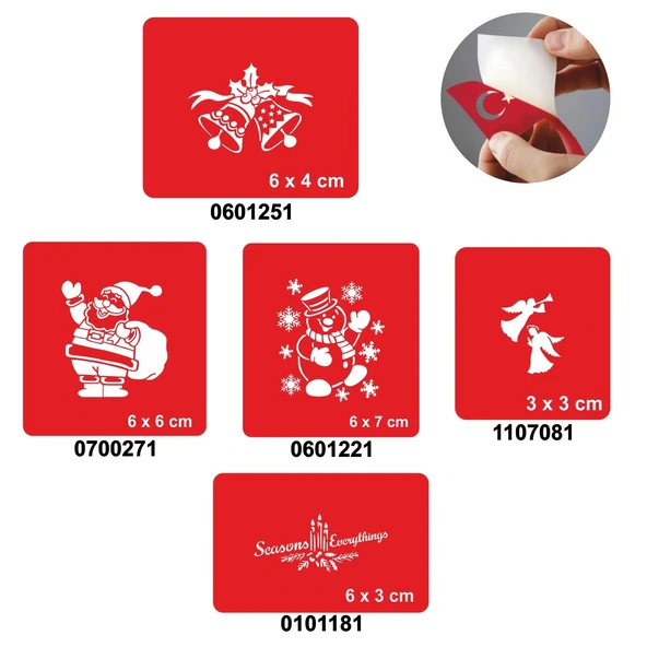 Kardan Adam 5'li Set Geçici Dövme Kına Şablonu ürün görseli 1