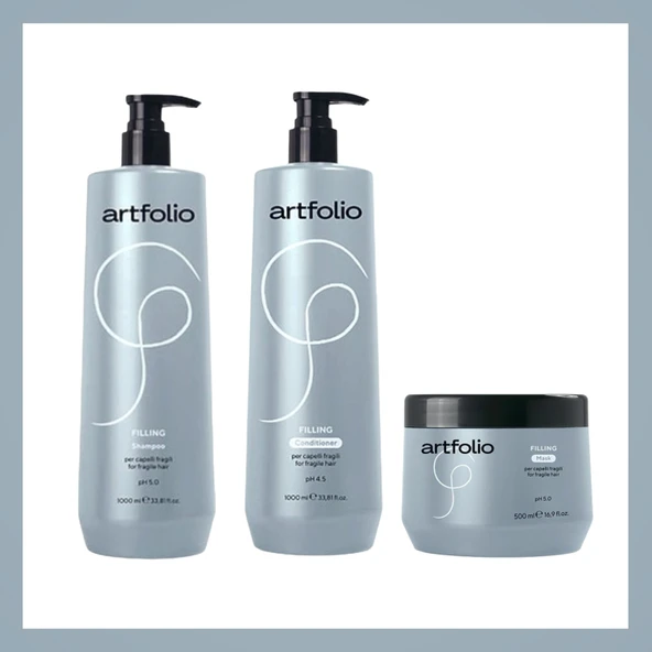 Artfolio Kırılgan Saçlar İçin Dolgunlaştırıcı Saç Şamp-Krem-Mask Set ürün görseli 1