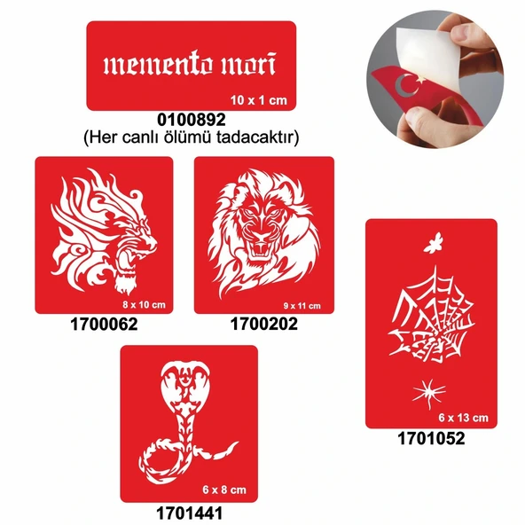 Örümcek Ağı 5'li Set Geçici Dövme Kına Şablonu ürün görseli 1