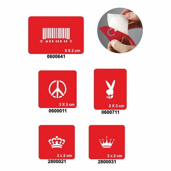 Semboller 5'li Set Geçici Dövme Kına Şablonu ürün görseli 1