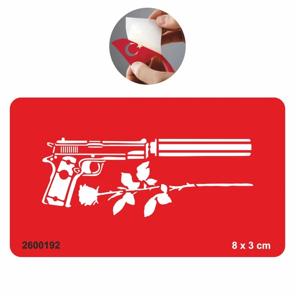 Susturucu Silah ve Gül  Tattoo Geçici Dövme Şablonları Kına Kalıpları ürün görseli 1