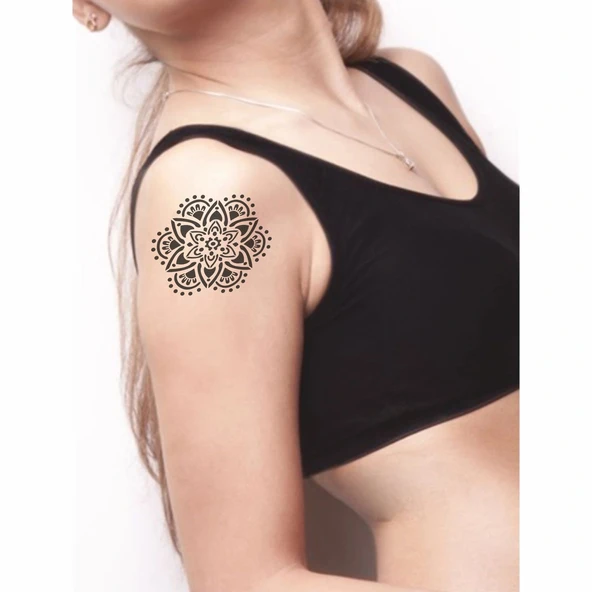 Mandala 352 Tattoo Geçici Dövme Şablonları Kına Kalıpları - Resim 2