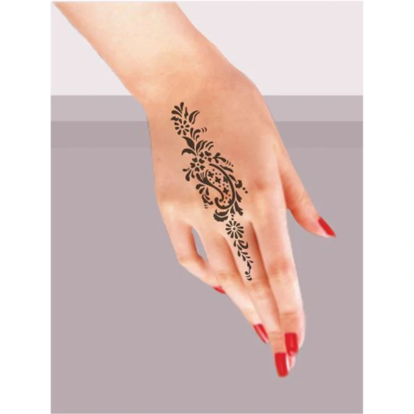 Kına Motifi 62 Tattoo Geçici Dövme Şablonları Kına Kalıpları - Resim 2