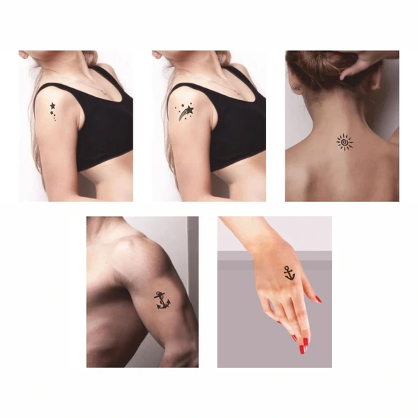 Gökyüzü Herkesindir 5'li Set Geçici Dövme Kına Şablonu - Resim 2