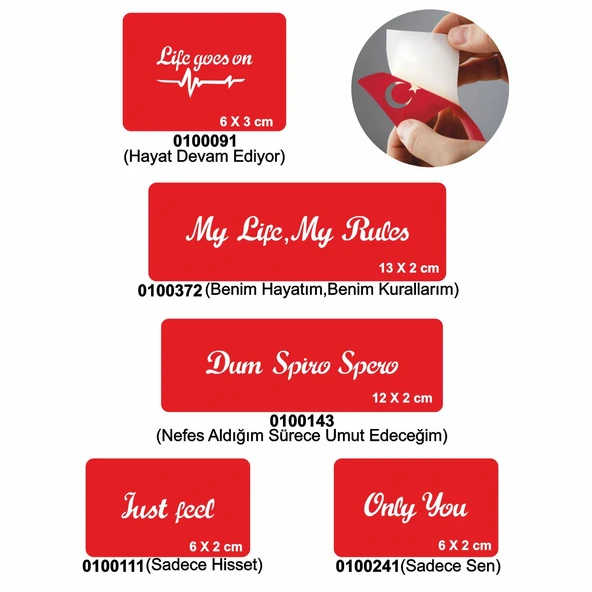 Sihirli Sloganlar 5'li Set Geçici Dövme Kına Şablonu ürün görseli 1