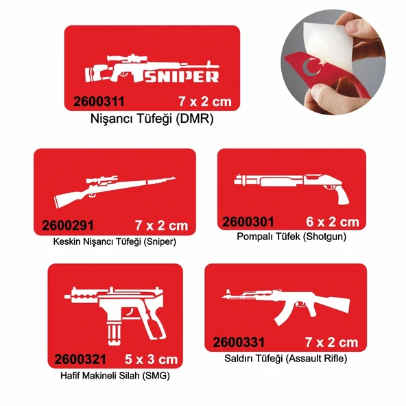 Silah Modelleri Dövme Şablonu Kına Deseni ürün görseli 1