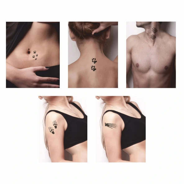 Pençeler 5'li Set Geçici Dövme Kına Şablonu - Resim 2