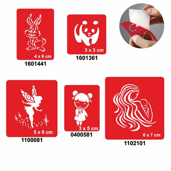 Melek Ve Hayvan Modelleri 5'li Set Geçici Dövme Kına Şablonu ürün görseli 1