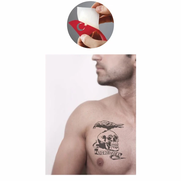 Kuru kafa expendable kartal Tattoo Geçici Dövme Şablonları Kına Kalıpları - Resim 2