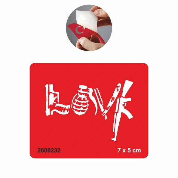 Love Ustura Tabanca Silah  Tattoo Geçici Dövme Şablonları Kına Kalıpları ürün görseli 1