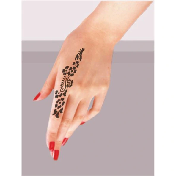 Kına Motifi 53 Tattoo Geçici Dövme Şablonları Kına Kalıpları - Resim 2