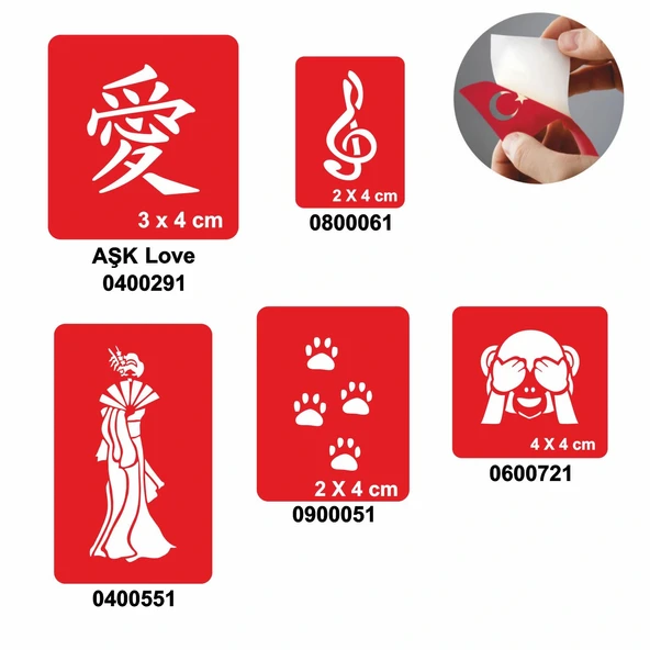 Uzak Doğu Modelleri 5'li Set Geçici Dövme Kına Şablonu ürün görseli 1