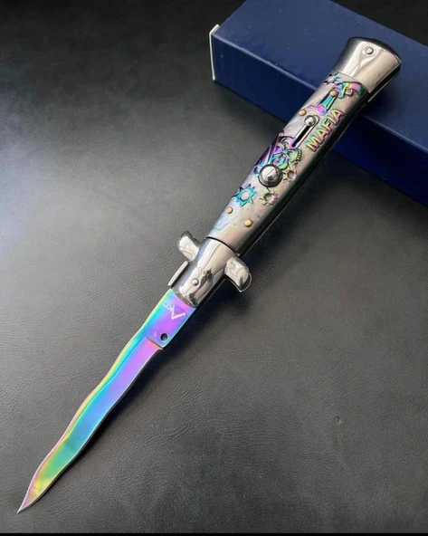 AlsepeteAvm Desenli Yılan Ağızlı Gökkuşağı İtalyan Stiletto ürün görseli