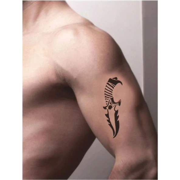 Bel Kama Hançer Bıçak  Tattoo Geçici Dövme Şablonları Kına Kalıpları - 2