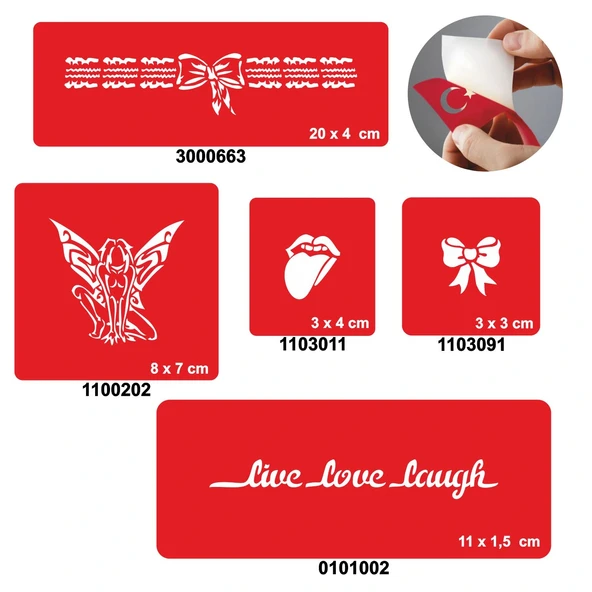 Yaşa Sev Gül 5'li Set Geçici Dövme Kına Şablonu ürün görseli 1