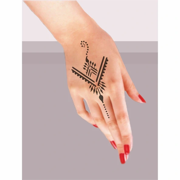 Kına Motifi 77 Tattoo Geçici Dövme Şablonları Kına Kalıpları - Resim 2