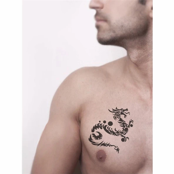 Ateşin Çocuğu Ejderha Tattoo Geçici Dövme Şablonları Kına Kalıpları - Resim 2