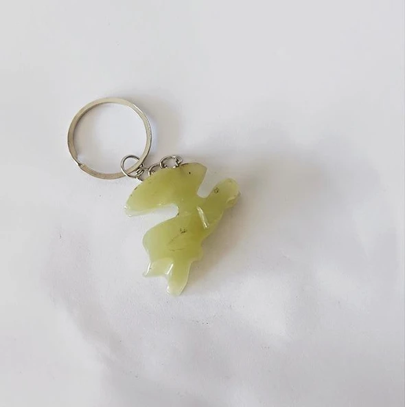 Anahtarlık Tavşan Oniks Doğal Taş Çanta Cüzdan Süsü - 3