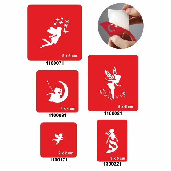 Melek Dünyası 5'li Set Geçici Dövme Kına Şablonu ürün görseli 1