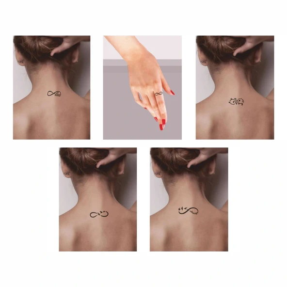 Sonsuzluklar 5'li Set Geçici Dövme Kına Şablonu - Resim 2