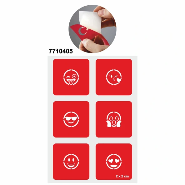 Sevimli Emojiler 5'li Set Geçici Dövme Kına Şablonu ürün görseli 1