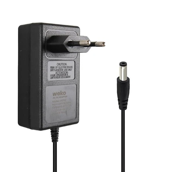 Weko 8.4 Volt - 2 Amper 5.5X2.5Mm Uçlu Priz Tip Kırmızı Yeşil Ledli Yerli Üretim Akü Şarj Adaptörü ürün görseli