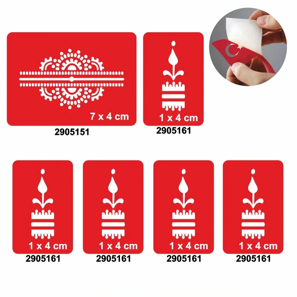 Bliek Ve Parmaklar 5'li Set Geçici Dövme Kına Şablonu ürün görseli 1