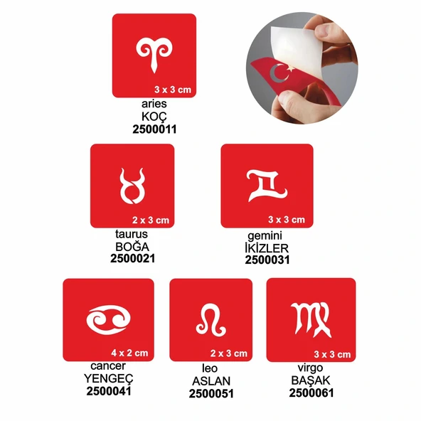 Burçlar-1 5'li Set Geçici Dövme Kına Şablonu ürün görseli 1