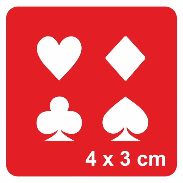 İskambil Sembolleri  Tattoo Geçici Dövme Şablonları Kına Kalıpları ürün görseli 1