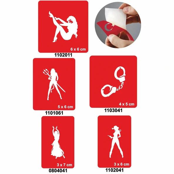 Kızlar Partisi 5'li Set Geçici Dövme Kına Şablonu ürün görseli 1